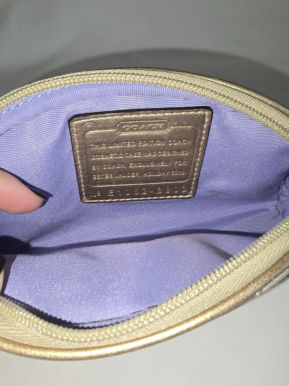 Authentic COACH & Estee Lauder Collab Signature C Jacquard Cosmetic Pouch